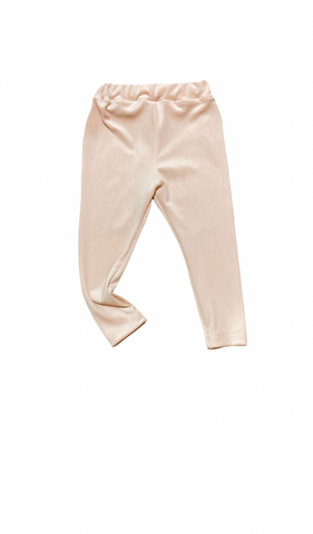 THE HOLIDAY CREAM RIBBED LEGGINGS